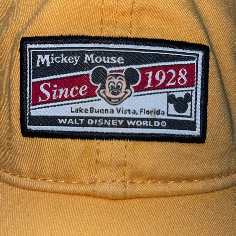 WALT DISNEY WORLD VACATION MICKEY MOUSE BASEBALL STRAPBACK ADULT YELLOW CAP - Picture 5 of 14